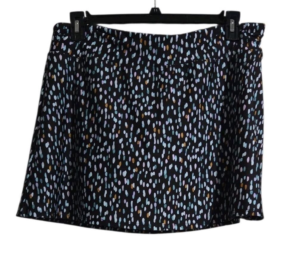Title Nine Aquamini Skirt Womens Extra Large Black Dot Print Swim Cover Up Beach